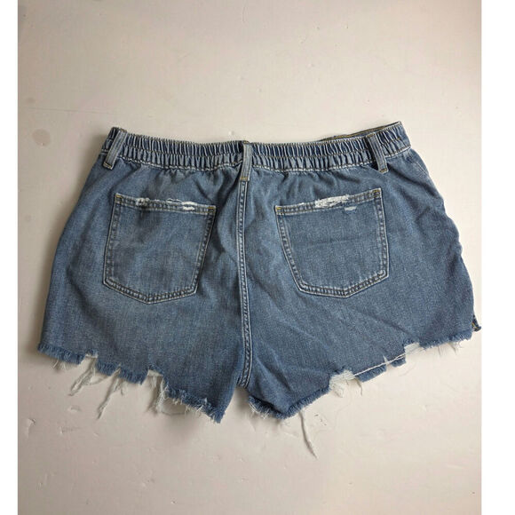 AERIE Denim Stretch Cutoff Shorts XL - Picture 2 of 6